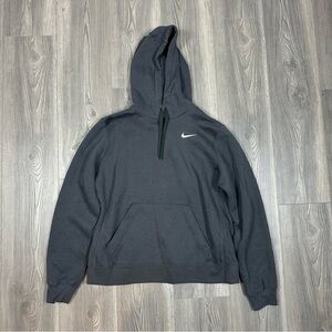 Nike Women's Dark Gray Club Pullover Hoodie Fleece Kangaroo Pocket NWT Size L